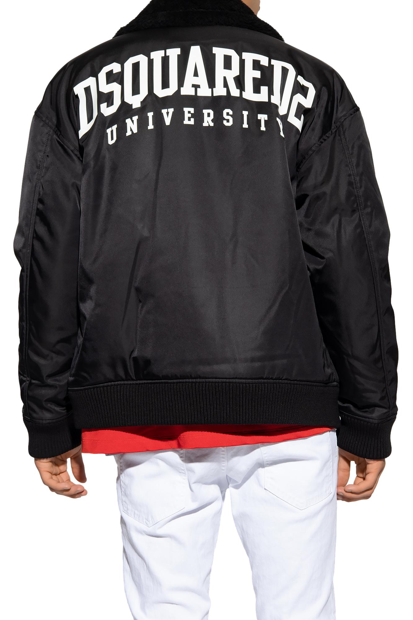 DSQUARED2 BLACK INSULATED BOMBER JACKET