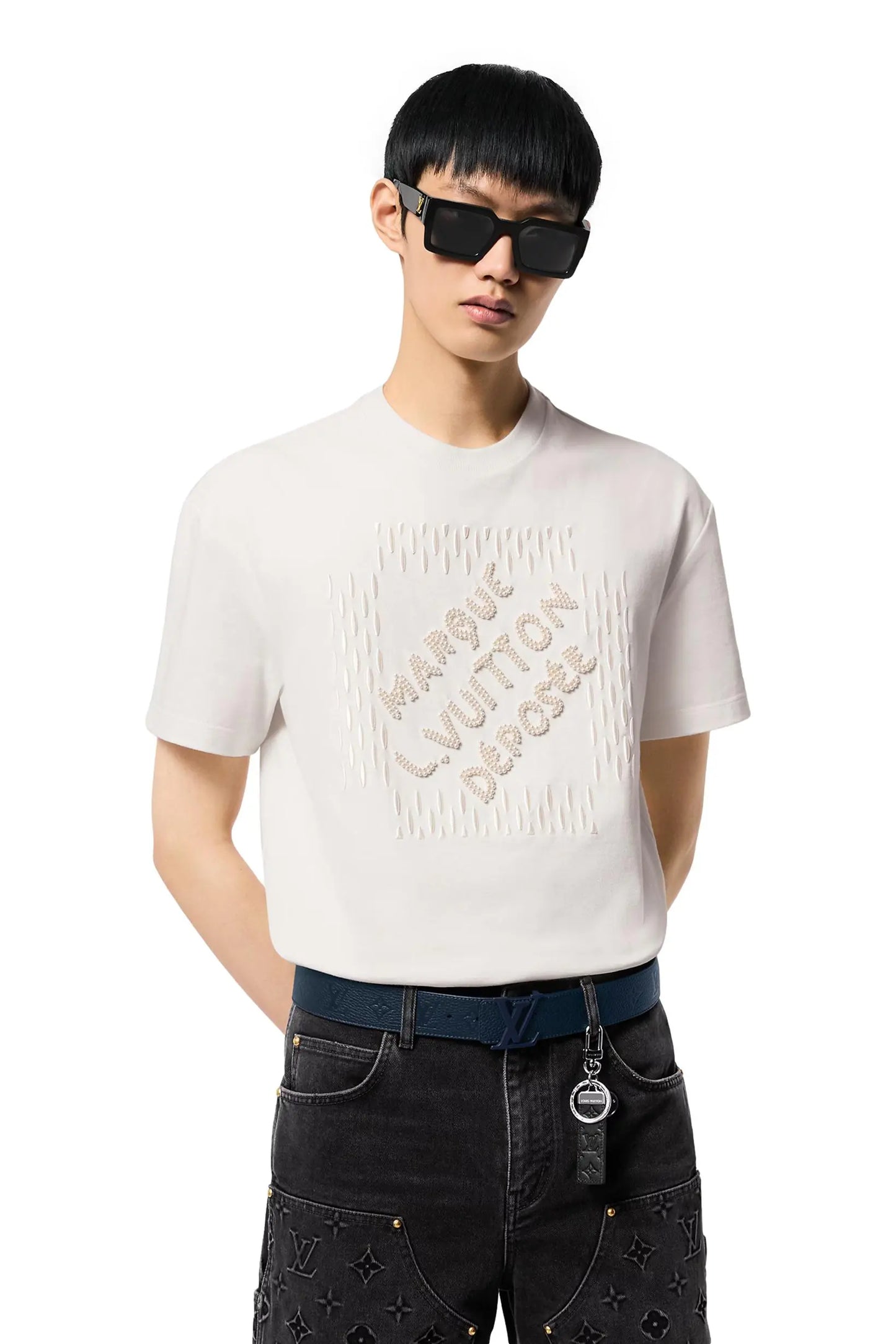 LOUIS VUITTON Cotton T-shirt with embroidered signature