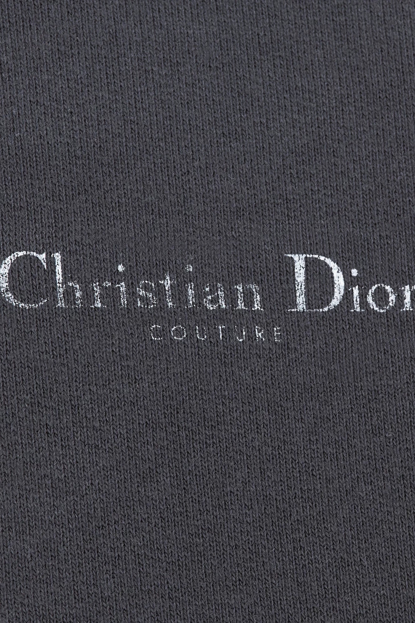 Christian Dior Couture Black Distressed-Effect Cotton Fleece