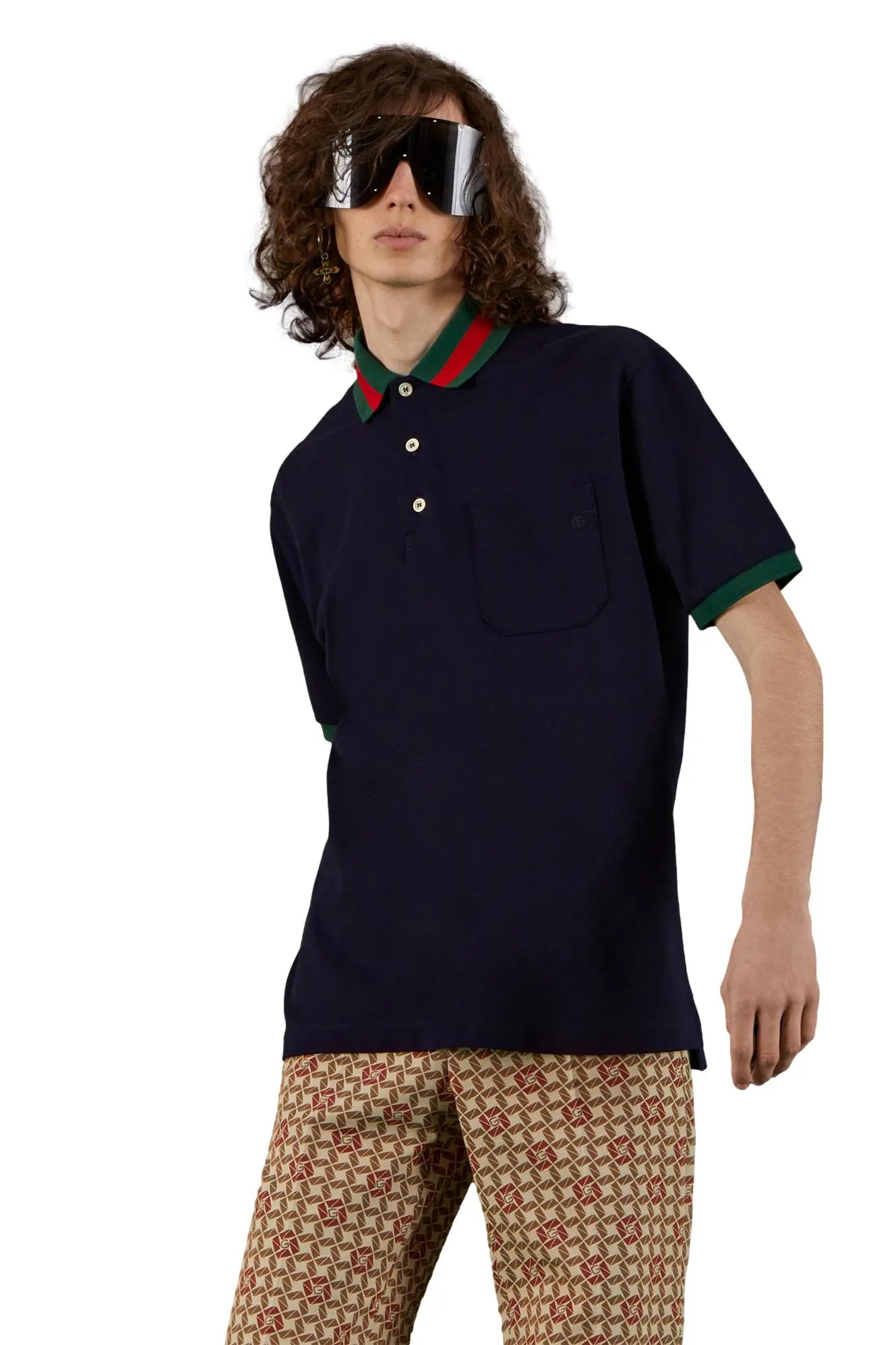 GUCCI STRETCH COTTON PIQUET POLO