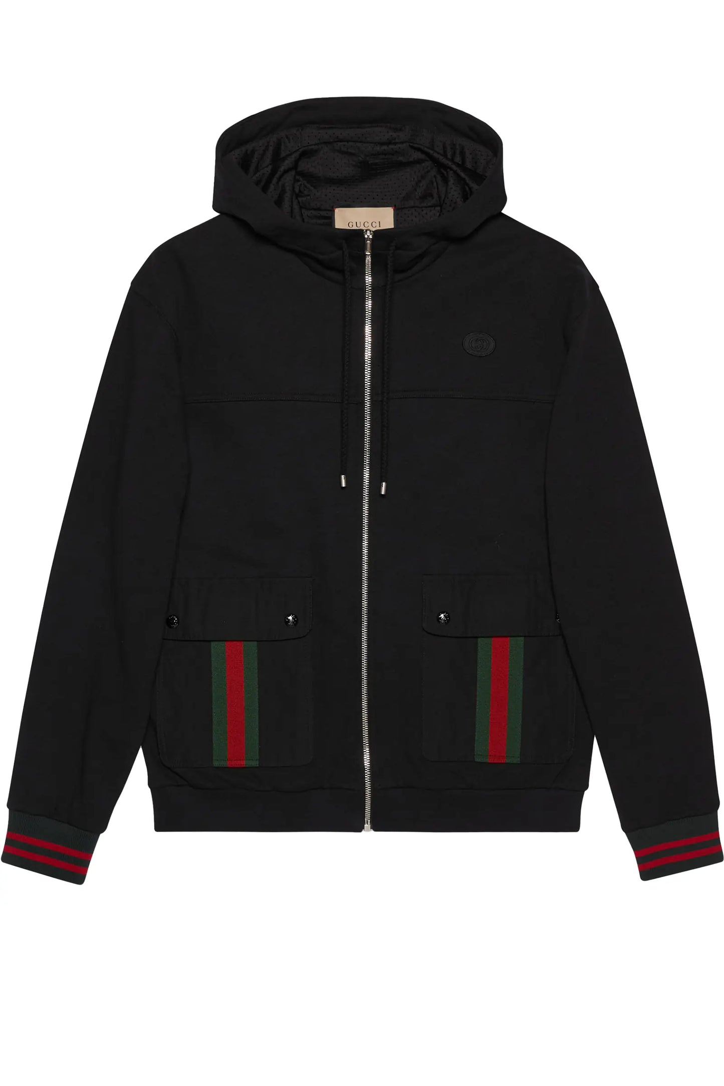 Gucci Cotton jersey hooded jacket with Web