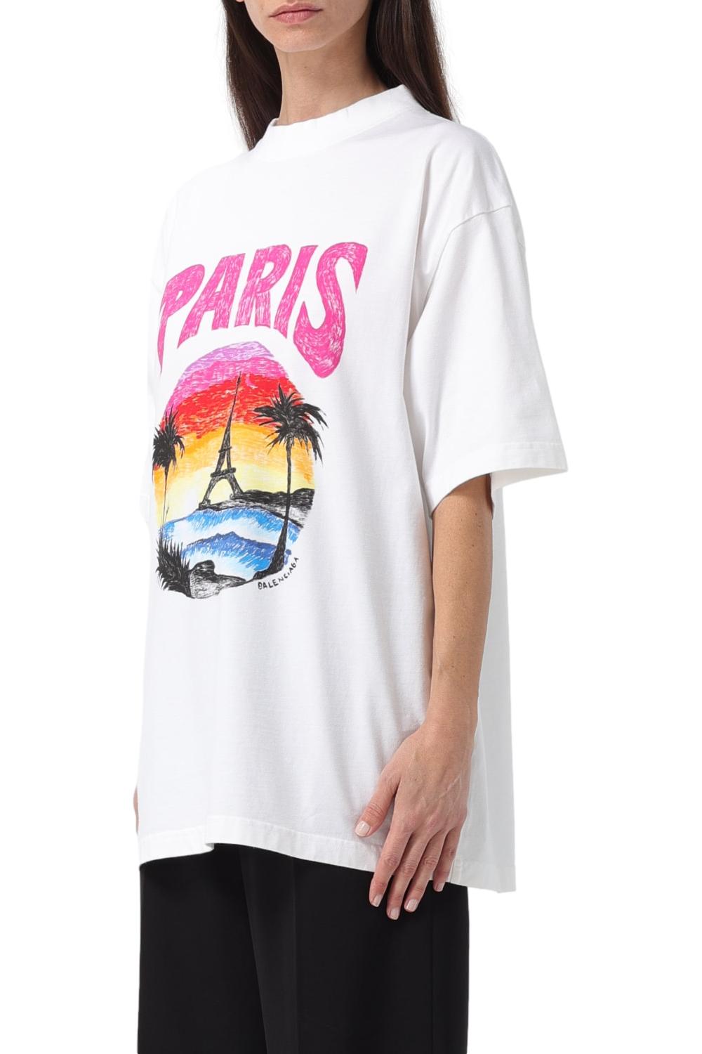 PARIS TROPICAL T-SHIRT IN WEISS/ROSA (unisex)