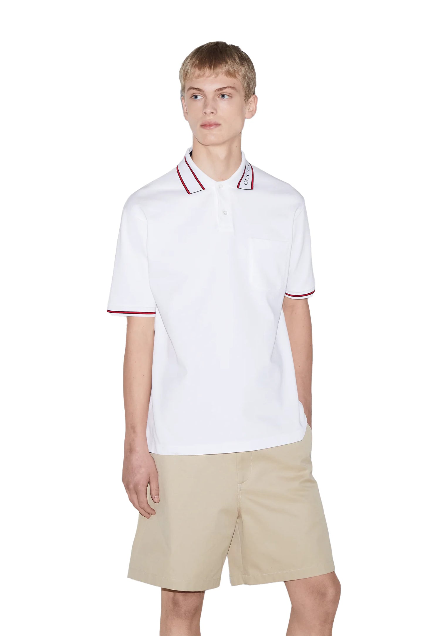 Gucci Cotton piquet polo shirt with Web