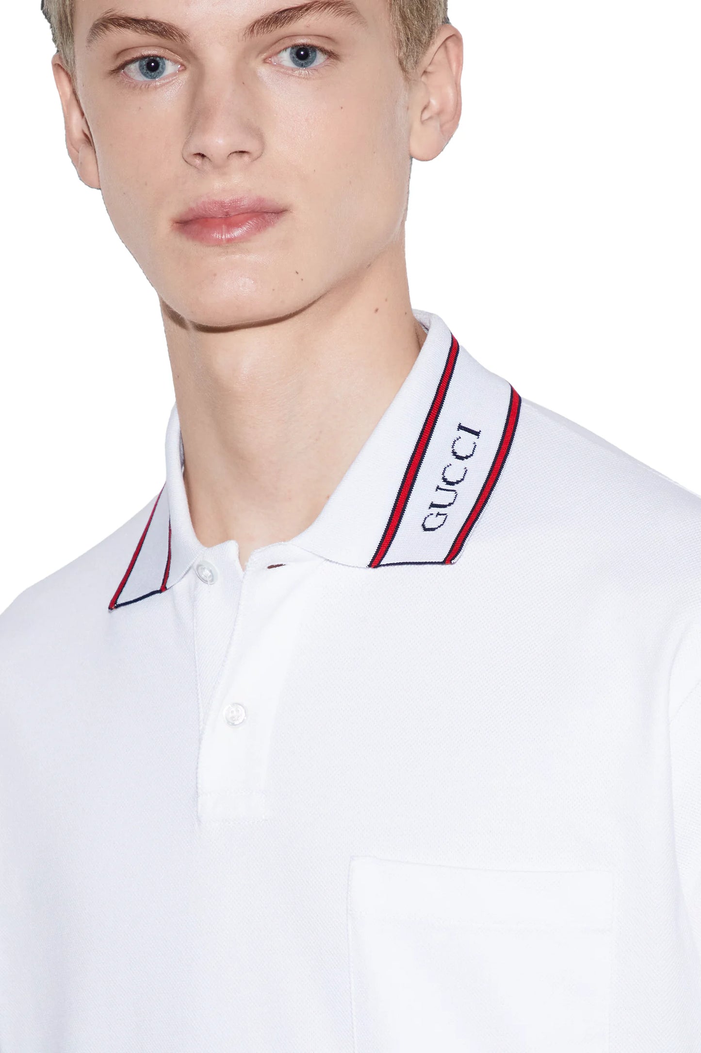 Gucci Cotton piquet polo shirt with Web