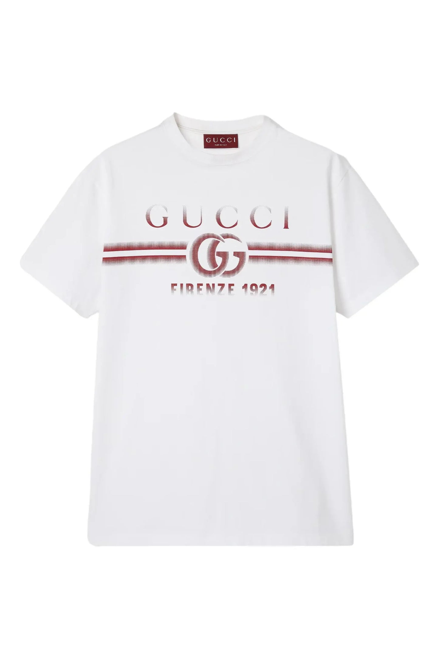 Cotton jersey T-shirt with Gucci print (white)