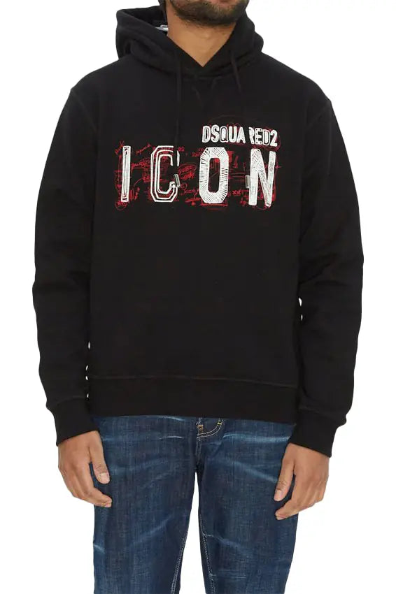 DSQUARED2 Icon Scribble-print cotton hoodie