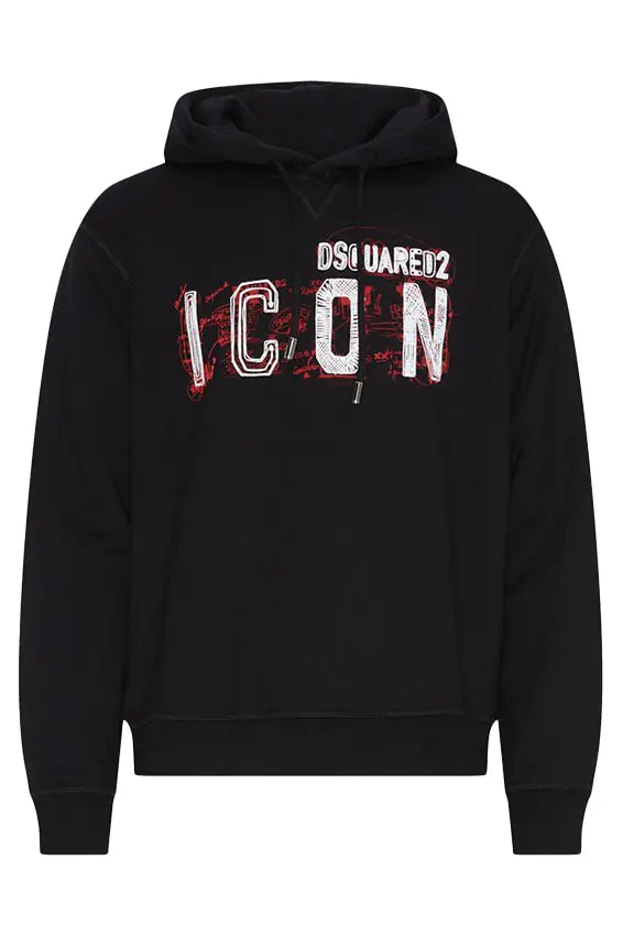 DSQUARED2 Icon Scribble-print cotton hoodie