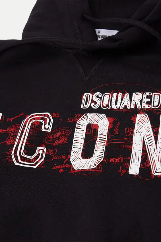 DSQUARED2 Icon Scribble-print cotton hoodie