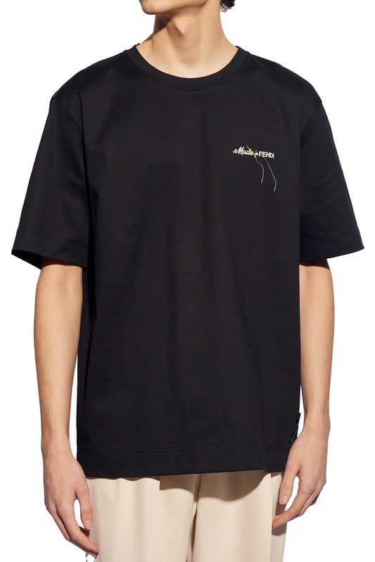 Fendi BLACK T-shirt with logo