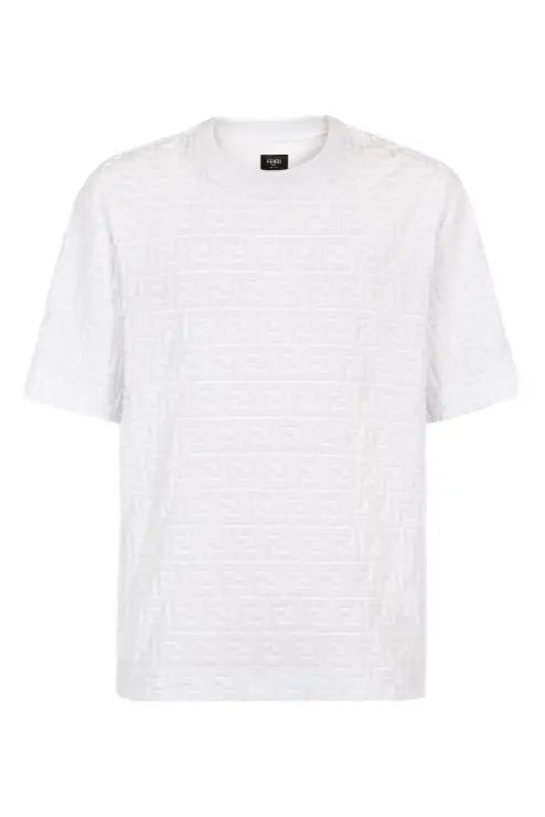 Fendi T-Shirt aus FF-Frottee in Weiß