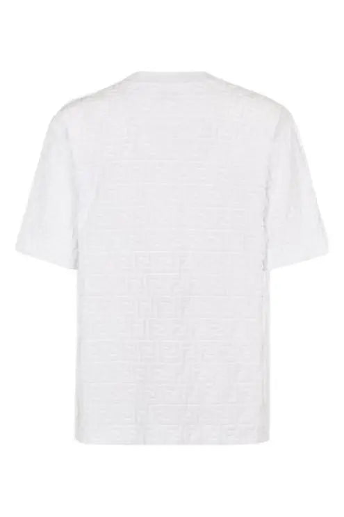 Fendi T-Shirt aus FF-Frottee in Weiß