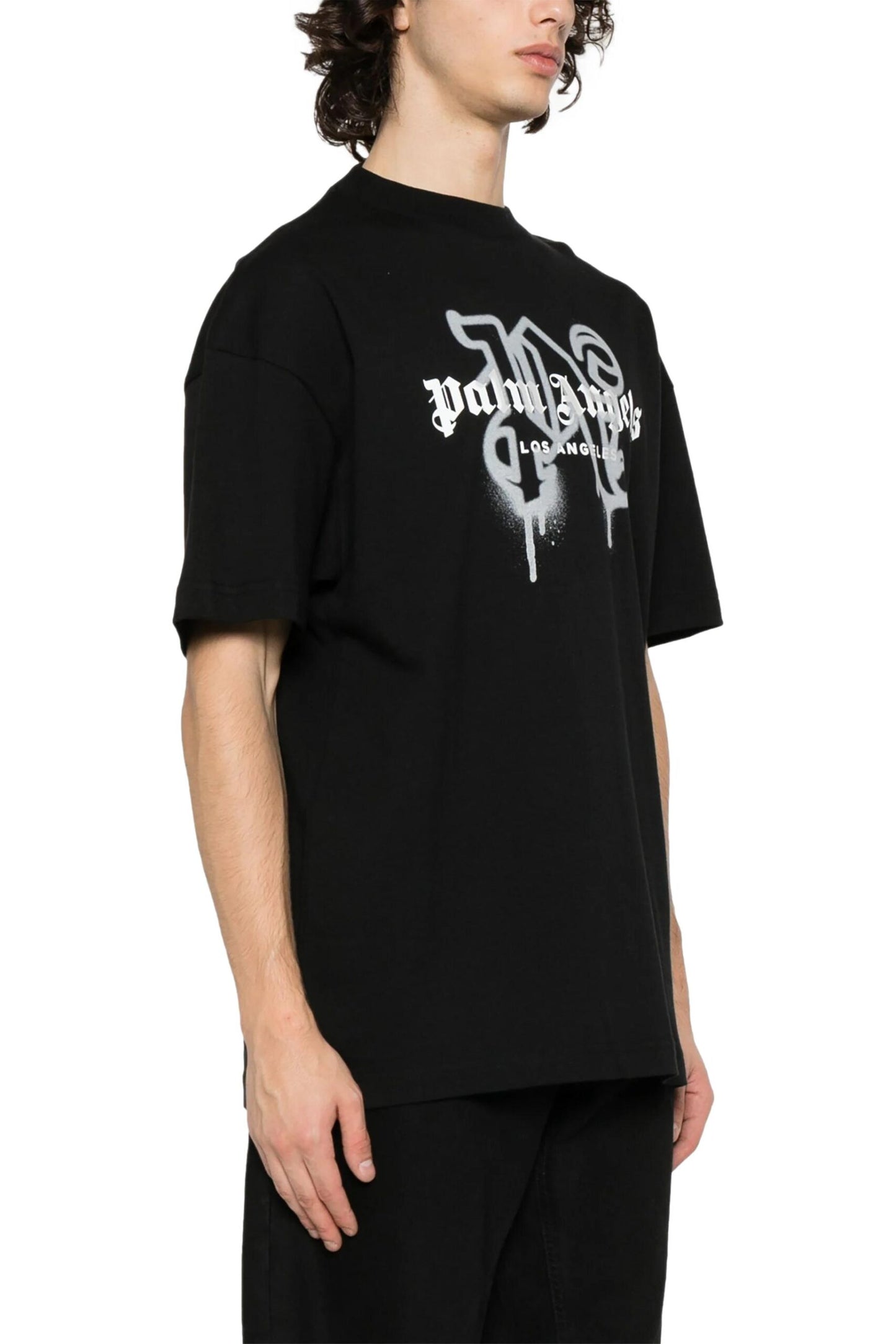 Palm Angels Los Angeles monogram-print T-shirt Black