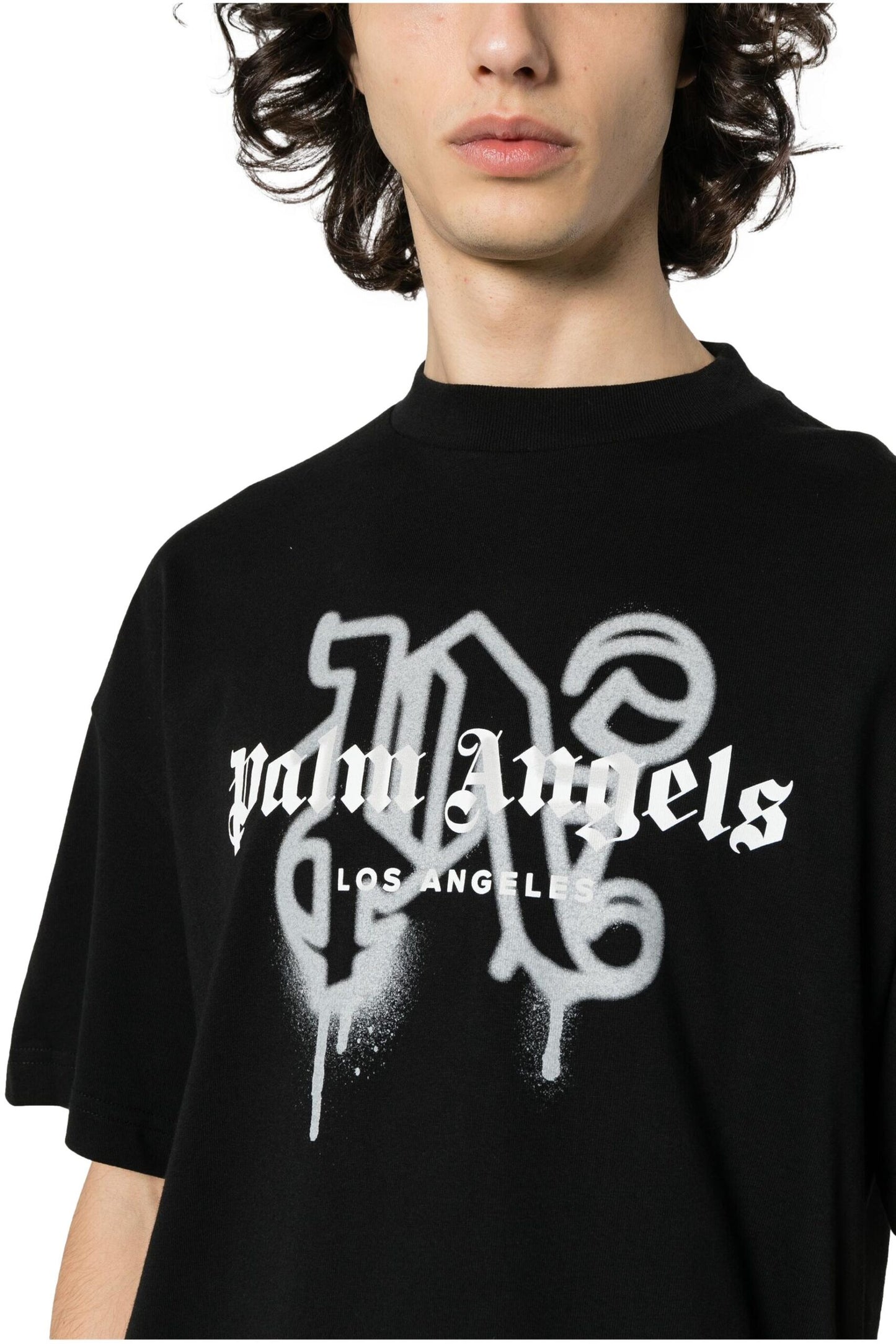 Palm Angels Los Angeles monogram-print T-shirt Black