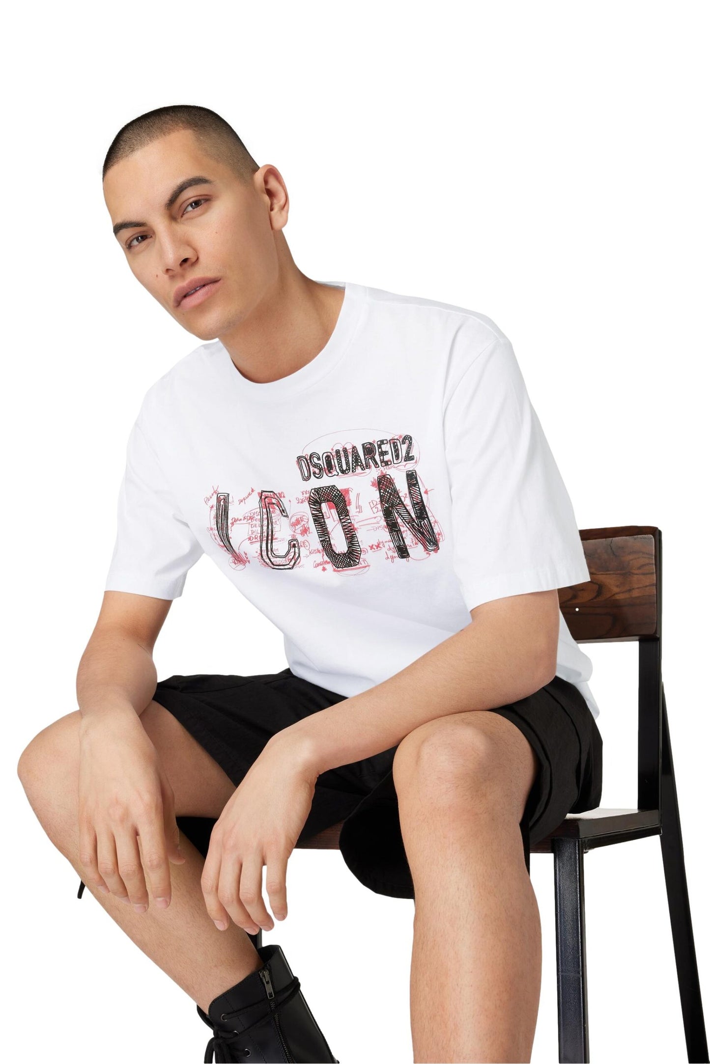 Scribble Cool Fit T-Shirt White