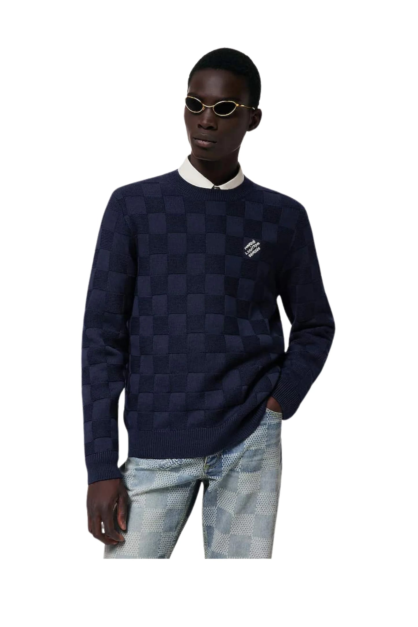 LOUIS VUITTON Damier Pullover With Pearl Signature