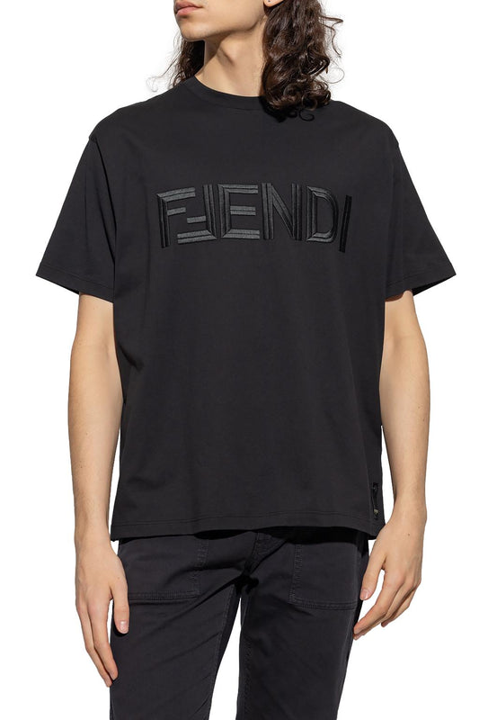 FENDI LOGO BLACK T-SHIRT