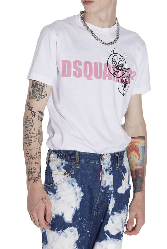 DOODLE LOGO FACE T-SHIRT WHITE