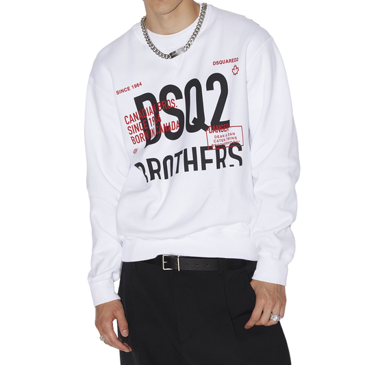 DSQ2 BRO SWEATER WHITE